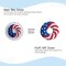 14inch Artificial 4th of July Wreaths Felt Roses Patriotic Americana Wreath